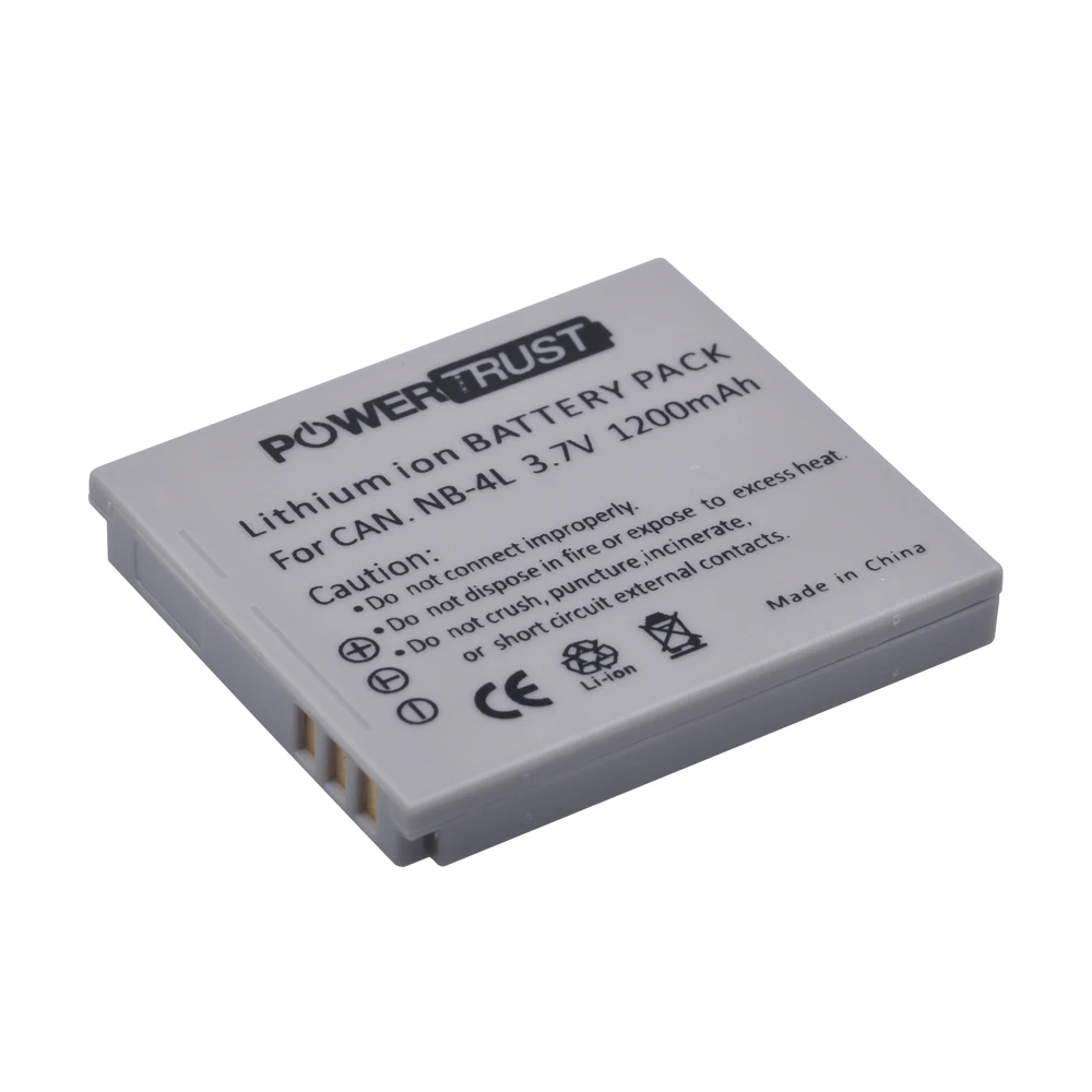 PowerTrust 3 шт. 1200 мАч NB-4L NB 4L NB4L батарея для камеры Canon IXUS 30 40 50 55 60 65 80 100 I20 PowerShot SD1000 1100 |