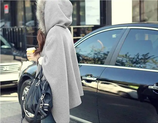 Западный свитер для женщин Новинка Верхняя одежда с капюшоном меховым воротом