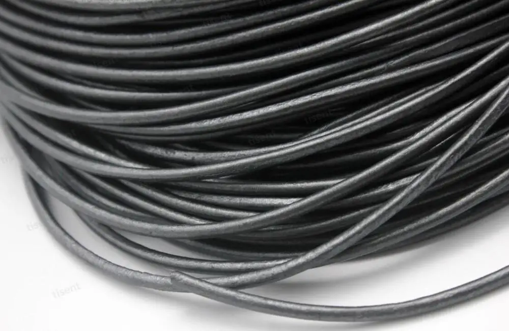 Metallic Dark Gray AaaZee 3 ярдов 3 мм круглый шнур из натуральной воловьей кожи для изготовления ювелирных изделий своими руками кожаный ремешок для рукоделия - Цвет: Metallic Dark Gray