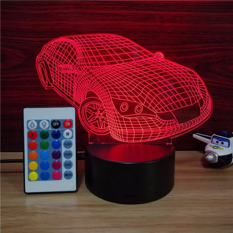 Хит 2019 светодиодный ночник 3D визуальные настольные лампы с 7 меняющимися цветами