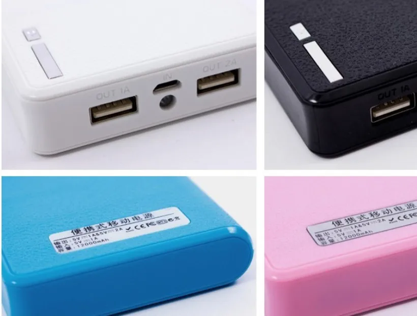 Двойной usb 4x18650 DIY Банк питания коробка Внешняя батарея зарядное устройство Внешний аккумулятор Чехол w/светодиодный светильник зарядное устройство оболочка