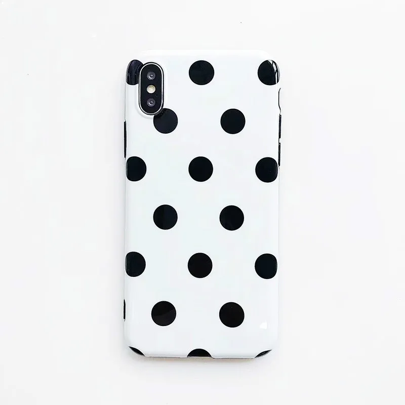 Fashion Polka Dots Phone Case for iPhone 11 Pro XS Max XR Glossy Soft Silicon Hull 8 7 6 6S Plus Couple Hoesjes |