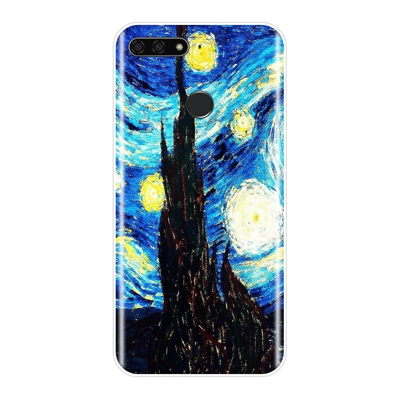 Ван Гог чехол для телефона для huawei Y5 Y6 Y7 Prime Y9 Мягкий силиконовый чехол-накладка для huawei Y3 Y5 Y6 Y7 II Pro Чехол