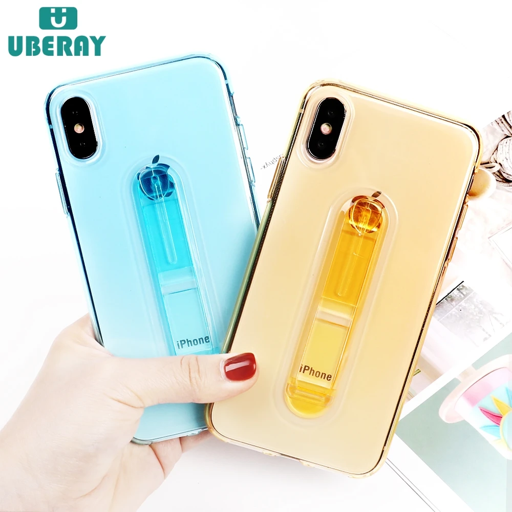 Чехол UBERAY для iPhone XS Max XR X 6 6S 7 8 Plus милый прозрачный мягкий чехол из ТПУ карамельных