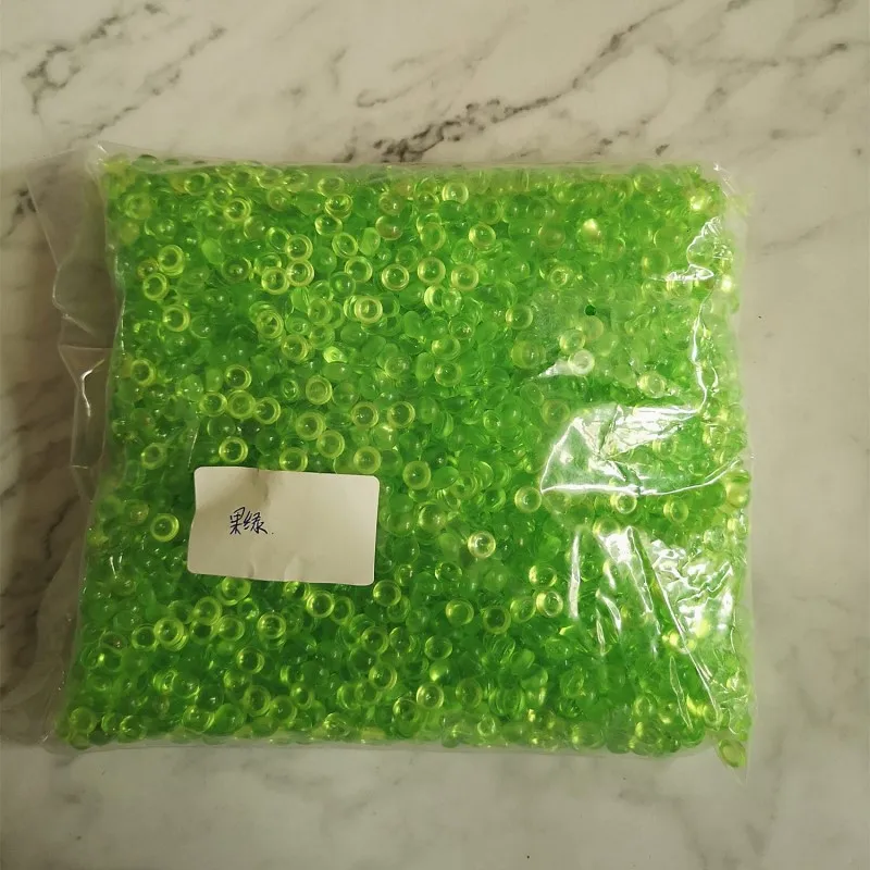 Green 500g 500 г 21 цвет хрустальные плоские бусины для рыбки клейкие аксессуары красочные резиновые шарики для слизи наполнитель DIY принадлежности украшения - Цвет: Green 500g