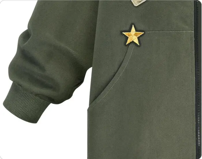 Женская хлопковая куртка бомбер в стиле милитари длинная приталенная армейского