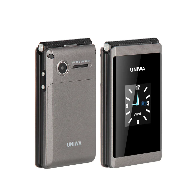 Uniwa X28 X 28 откидной мобильный телефон с двумя sim-картами, мобильный телефон для пожилых людей, большой аккумулятор, Кнопочная русская клавиатура, MP3 откидной мобильный телефон, SOS