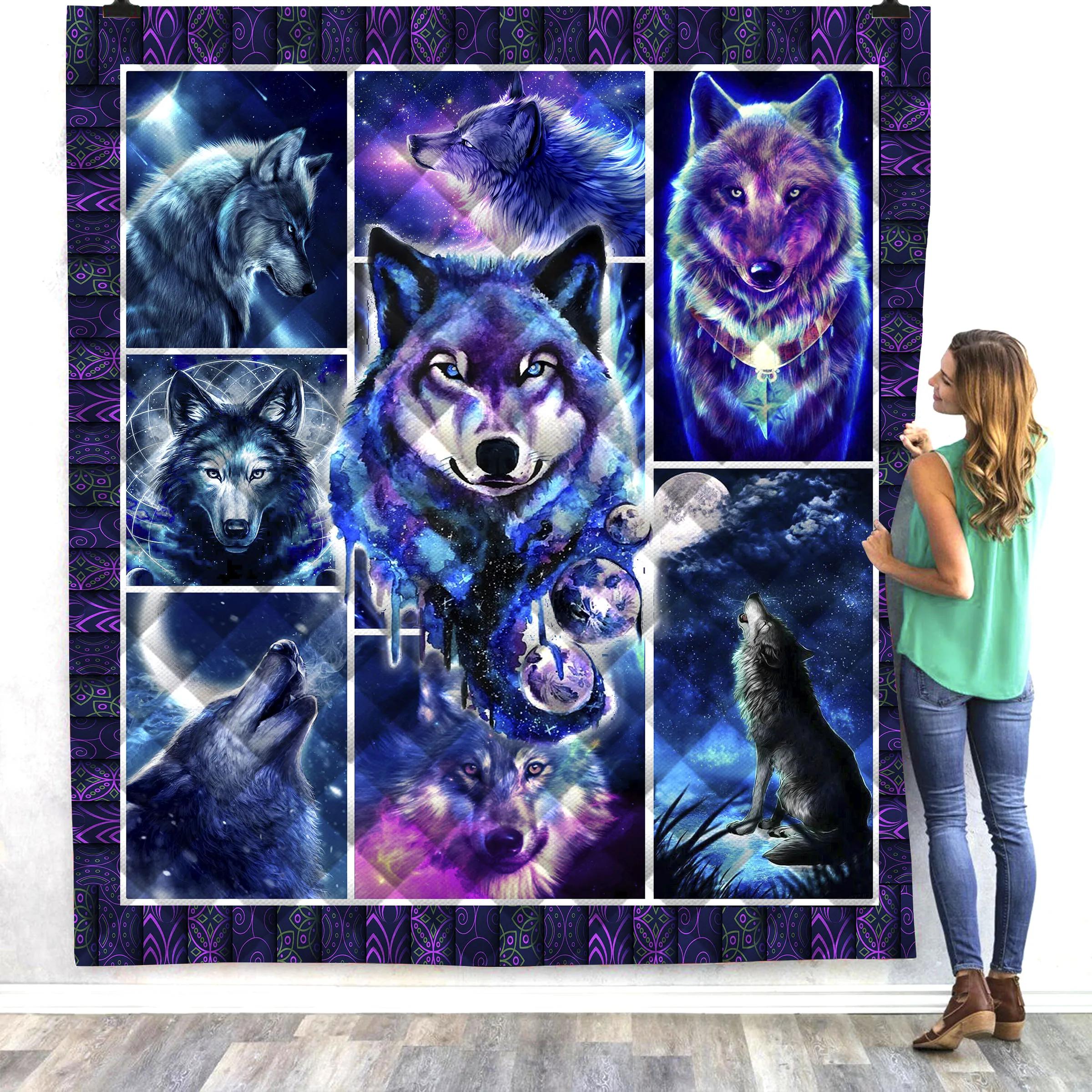 

SOFTBATFY Wlof Print All Season Quilt For Bed Soft Warm Blanket Cotton Quilt Dropshipping