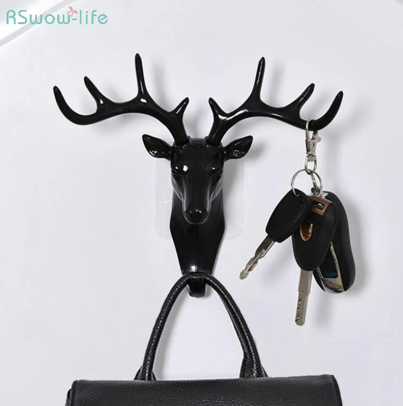 

Antler American Home Decoration Hanging Hook Wall Placement Shelf Creative Personal Deer Head Key Nordic Style Animal Holder PS