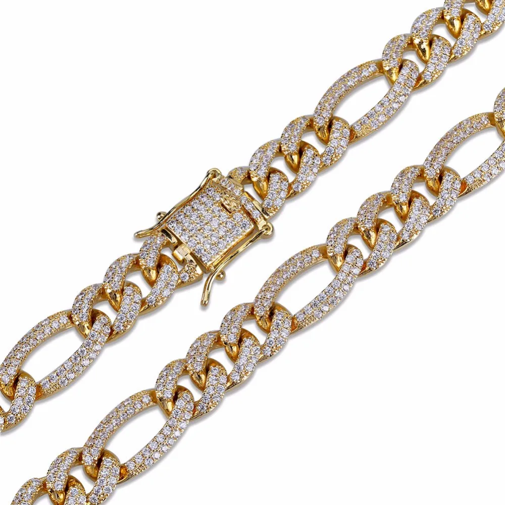 10 мм NK звено цепи ожерелье для мужчин золото серебро цвет хип хоп Bling Iced Out покрытый стразами CZ ожерелье рэпера ювелирные изделия 1" 22"