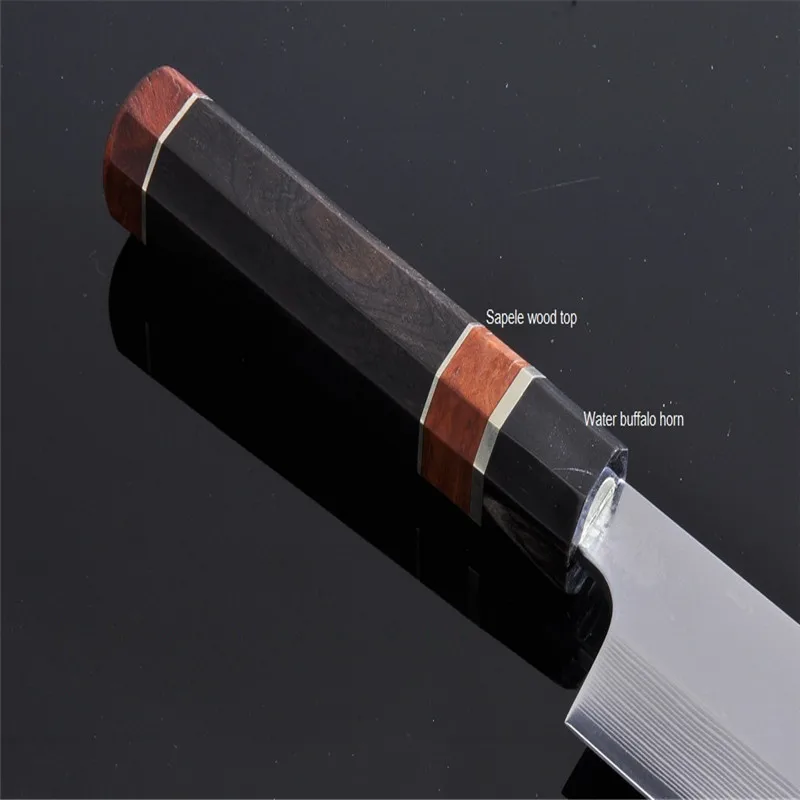 Японский кухонный нож Суши Сашими Нож VG10 стеклоочистителя Ebony ручка для ножи