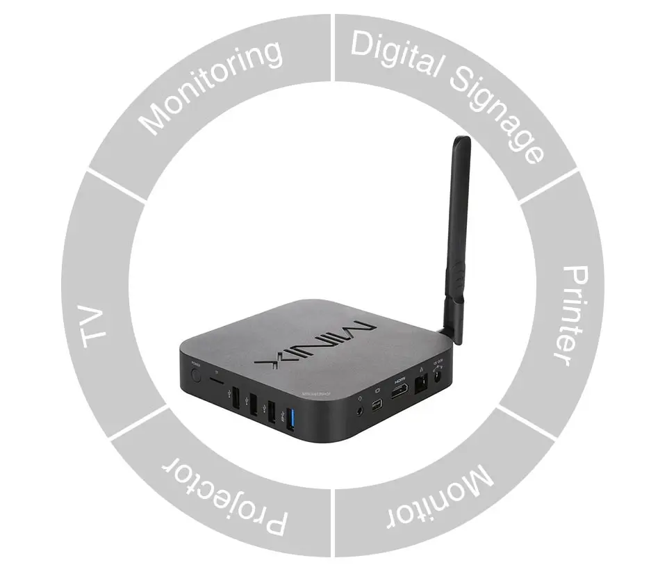 MINIX ТВ приставка NEO Z83-4 Pro официальный Windows 10 Pro мини ПК Intel Atom x5-Z8350 4 ГБ/32 ГБ ac wifi 1000 м LAN HDMI смарт ТВ приставка