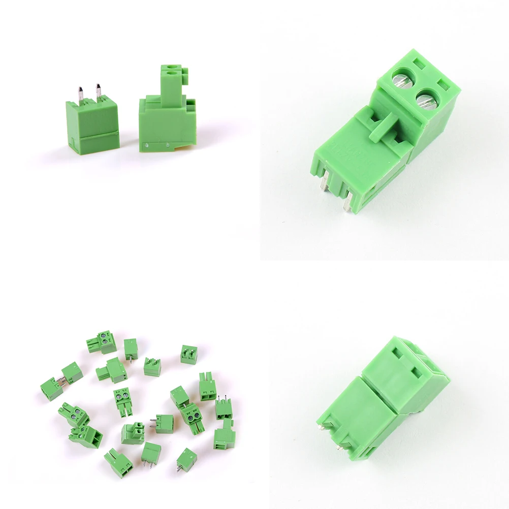 10 PCS 2pin Right Angle Terminal Plug Type 300V 8A 3.81mm Pitch Connector Pcb Screw Block | Обустройство дома