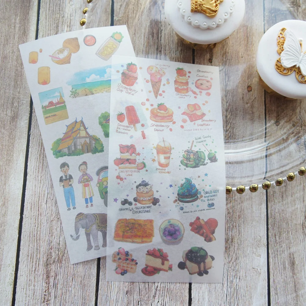 3 Sheets Summer cold drink ice cream party Style Paper Sticker Scrapbooking DIY Gift Packing Label Decoration | Дом и сад