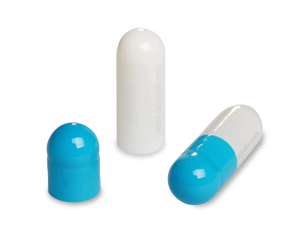 

(10,000pcs/pack) Blue White 2# Empty Gelatin Capsule,Medicine Capsule,Separated or Joined capsule