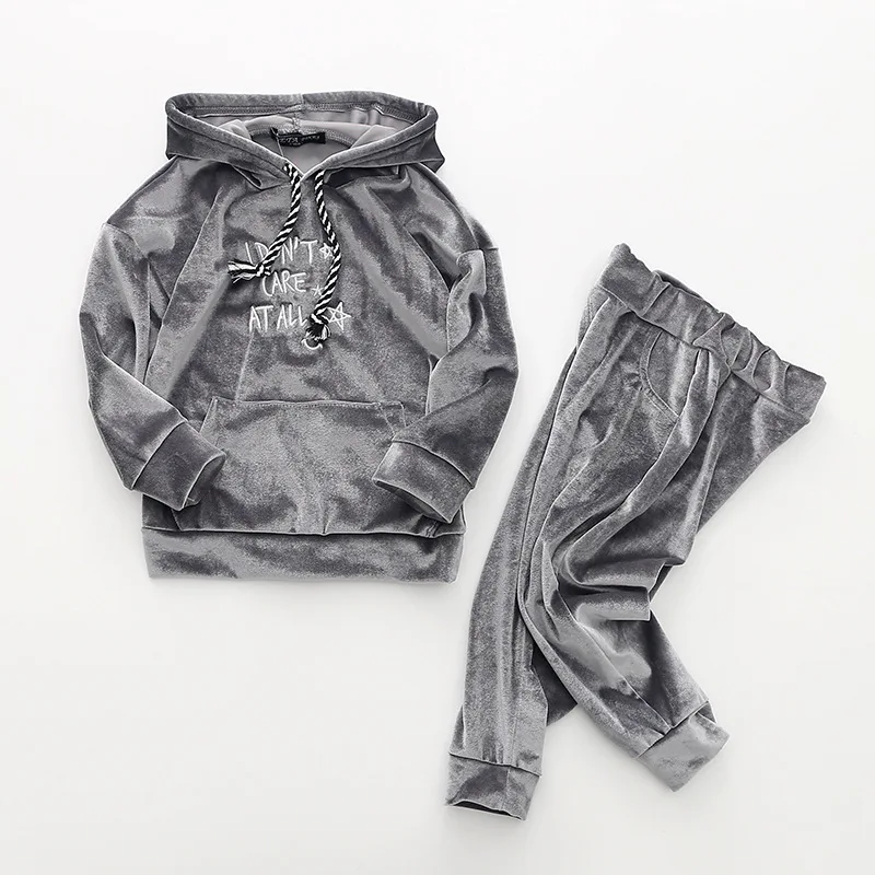 Вельветовая спортивная детская одежда новинка 2018 года весенне-зимний модный