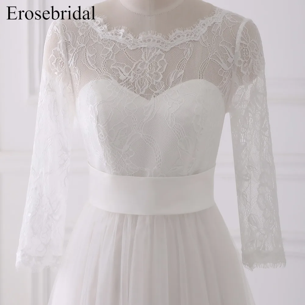 Женское платье с длинным рукавом Erosebridal простое большого размера открытой спиной