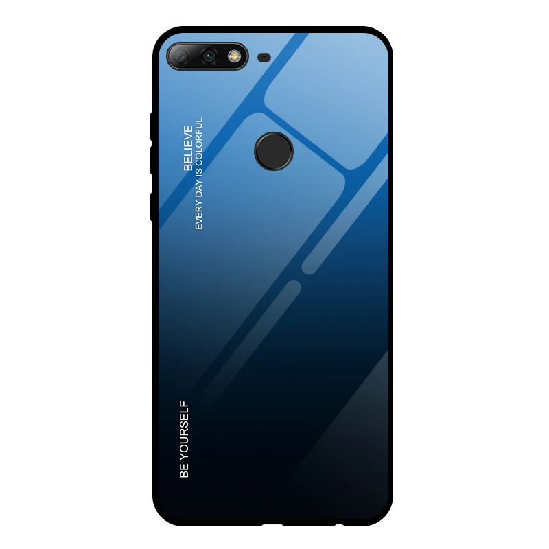 07 Для huawei Honor 7A ру 5,45 7A Pro 7C Pro 5,99 чехол градиент закаленное Стекло чехол для Honor 7A 7C 8X9X20 Pro 10 9 Lite 10i 20i - Цвет: 07