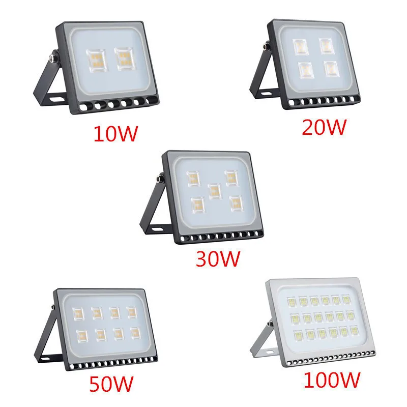 

8PCS Ultrathin LED Flood Light 10W 20W 30W 50W 100W IP65 110V/220V LED Spotlight Refletor Outdoor Lighting Wall Lamp Floodlight