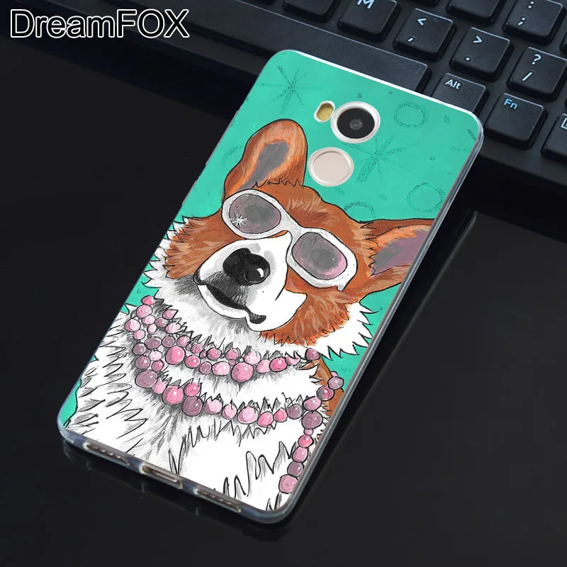 DREAMFOX L386 Cute Corgi Dog Soft TPU Silicone Case Cover For Xiaomi Redmi Note 3 4 4X 5 5A 6 7 Pro Global |