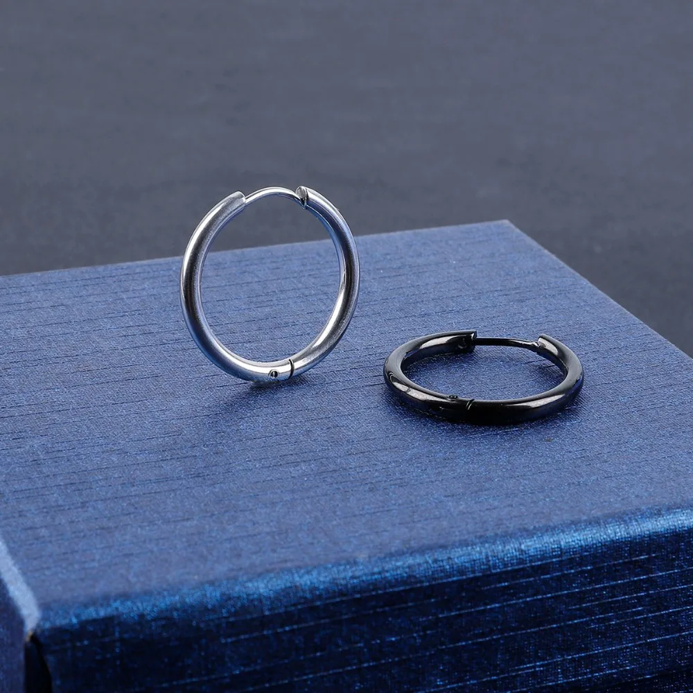 1 шт. Хооп Серьги Серебро Цвет из нержавеющей стали обруч серьги нержавеющая