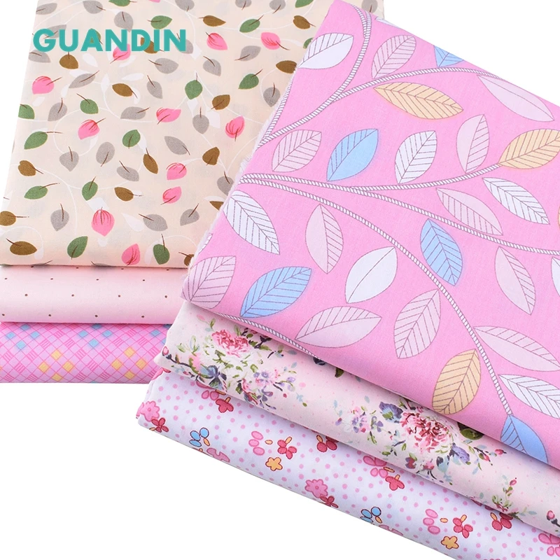 GUANDIN 6 шт./лот серия розовых цветов саржевая хлопковая ткань с принтом одежда в