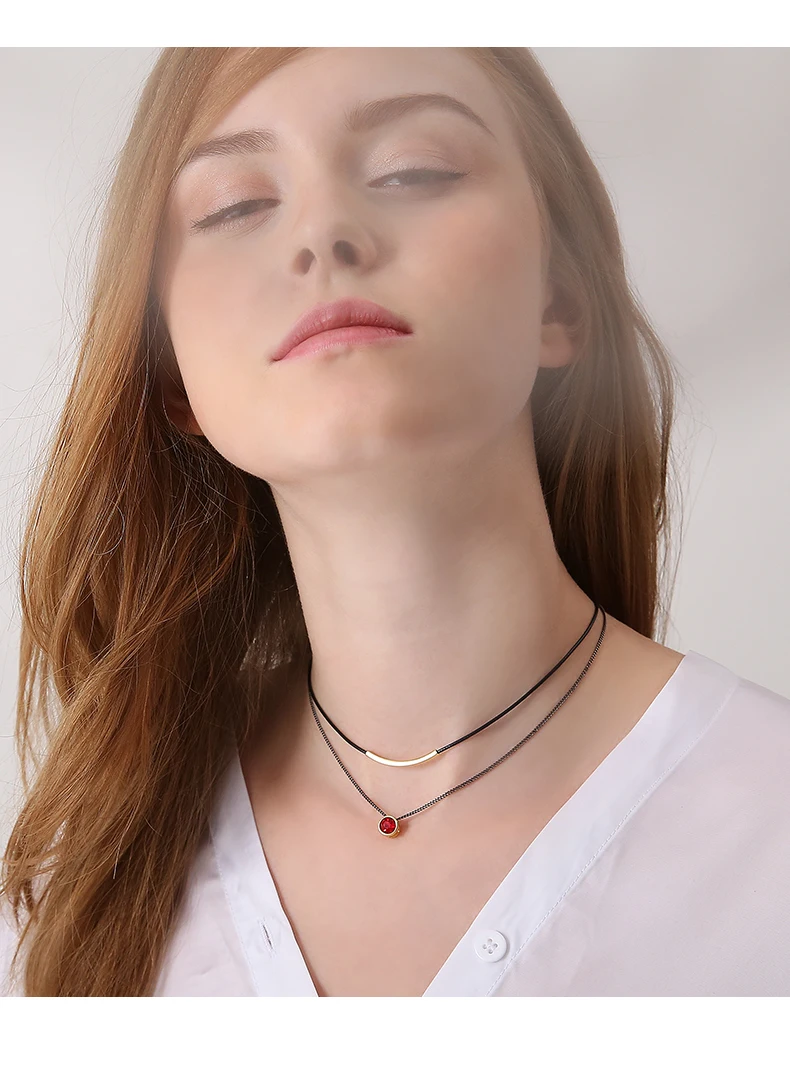 Warme Фарбен женское ожерелье-чокер в стиле барокко черное двойное звено веревки