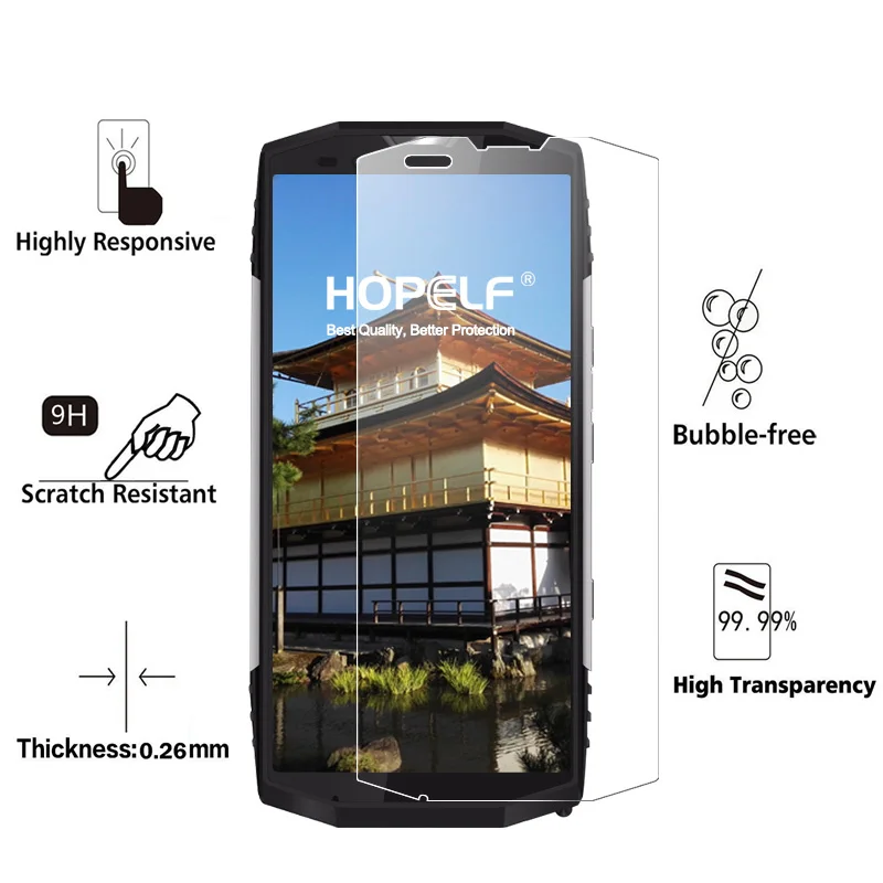 2 шт hopelf протектор экрана для Blackview BV9000 закаленное стекло 2.5D 9 H на телефон пленка