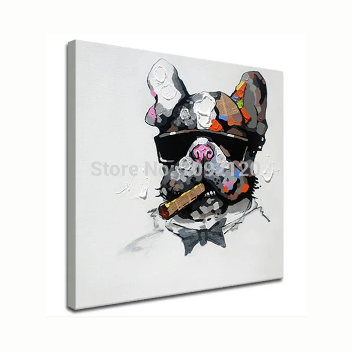 

Cool Smoking Dog Hot Sell Painting Home Decor Animal Paintings Oil Picture Pop Art Decoration For Living Room