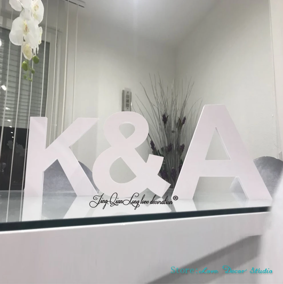 Деревянные буквы отдельно стоящие 3 предмета начальный набор для свадебного