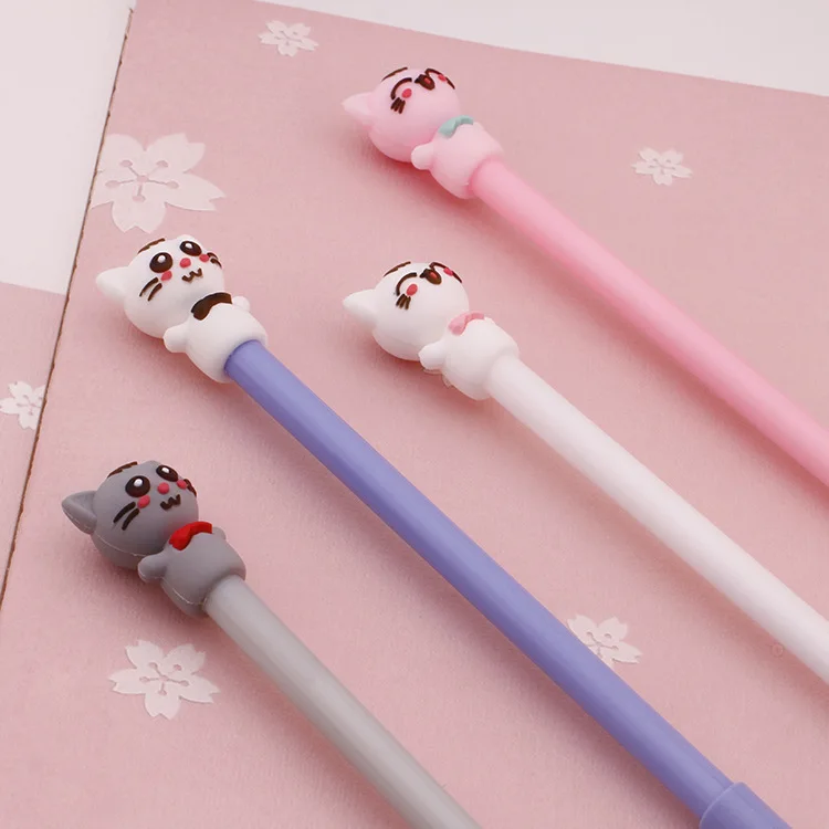 1 шт. Kawaii креативный 3D Кот черные чернила гелевая ручка милый котенок мультфильм