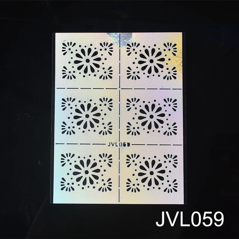 

2021 New DIY Nail Vinyl Nail Art Irregular Grid Pattern Stamping Tips Manicure Template Hollow Sticker Guide