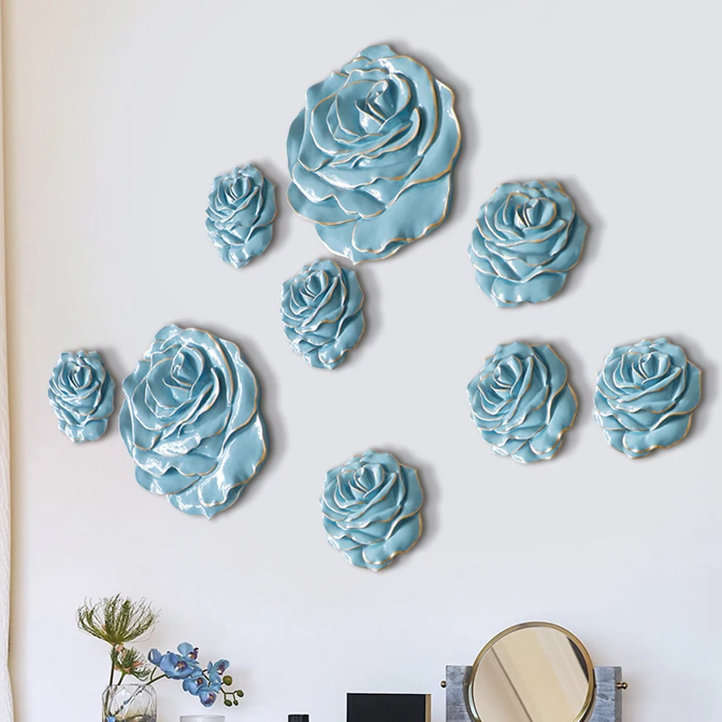 Европейский 3D цветок настенный домашний бар Декор Ремесло ТВ фон настенное