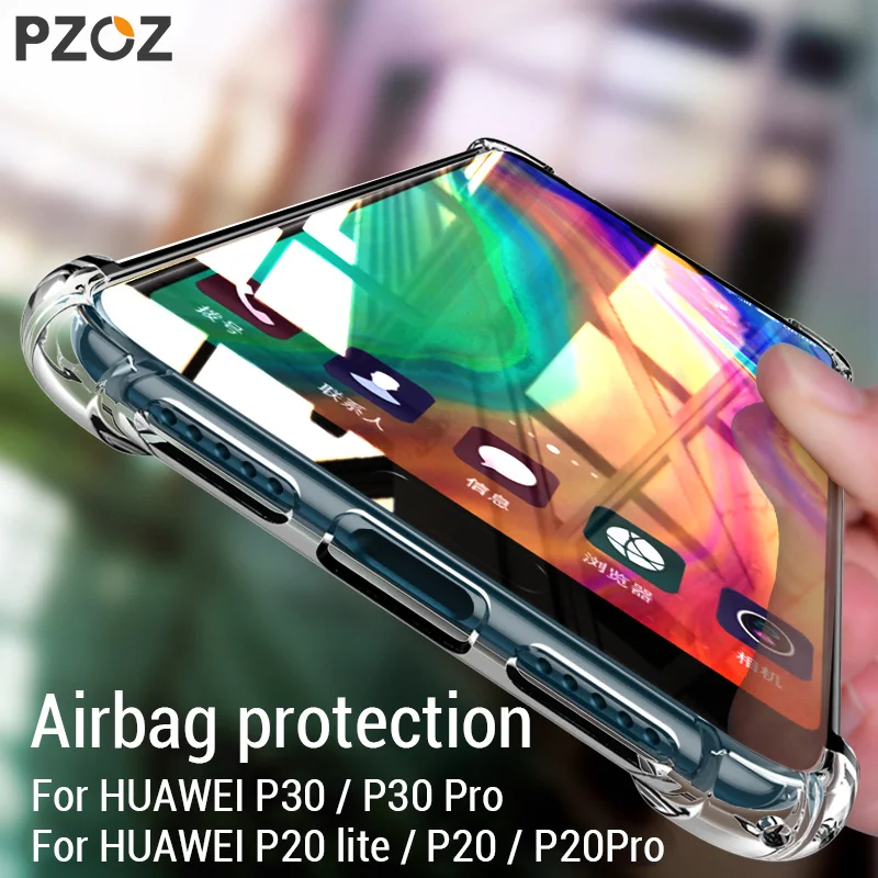 Чехол PZOZ для Huawei P40 P20 P30 Lite Pro роскошный Ударопрочный силиконовый мягкий чехол