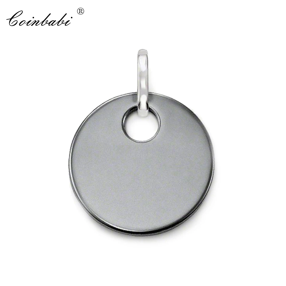 Цепочка с Круглым Диском из гематита и серебра 925 пробы для мужчин женщин|hematite