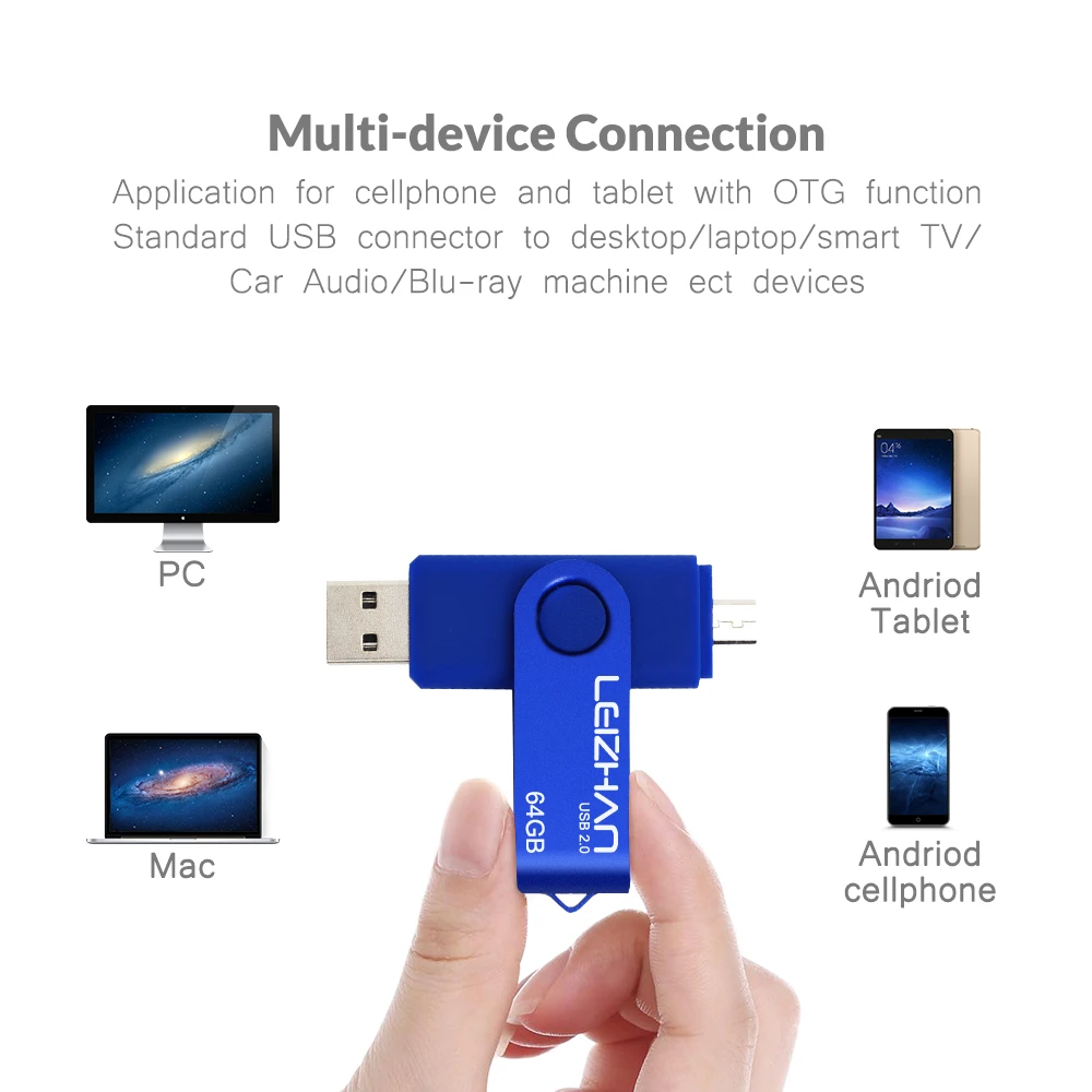 LEIZHAN Micro USB флэш накопитель 16 Гб OTG Флешка 32 ГБ флеш 4 8 usb 2 0 карта памяти U диск 64