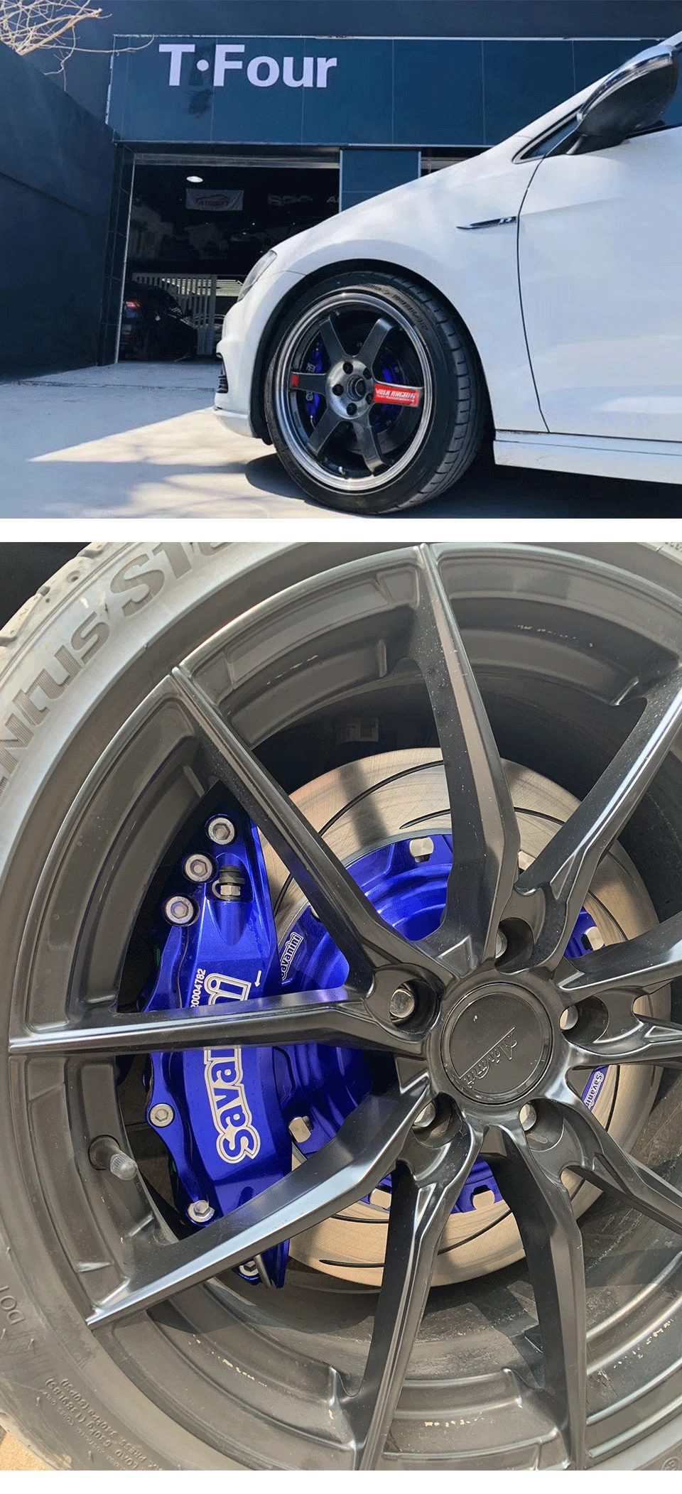 Бренд SAVANINI большой 4/6 поршневой тормозной суппорт набор для VW Golf 6/7 GTI Sciocco Ocativa PQ35 PQ46 MQB алюминиевые передние колеса 355