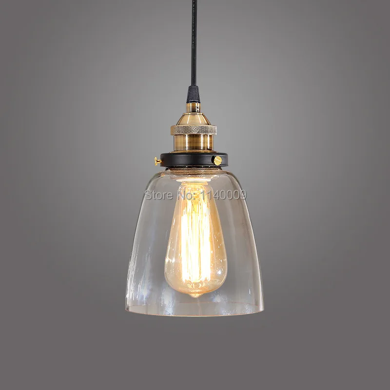 

Glass Pendant Lamp Industrial Vintage Lighting E27 Metal Lamp Base