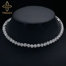 TREAZY, свадебное модное ожерелье-чокер со стразами, ожерелье для женщин, свадебные аксессуары, серебряная цепочка, ювелирные изделия с чокерами, колье для женщин