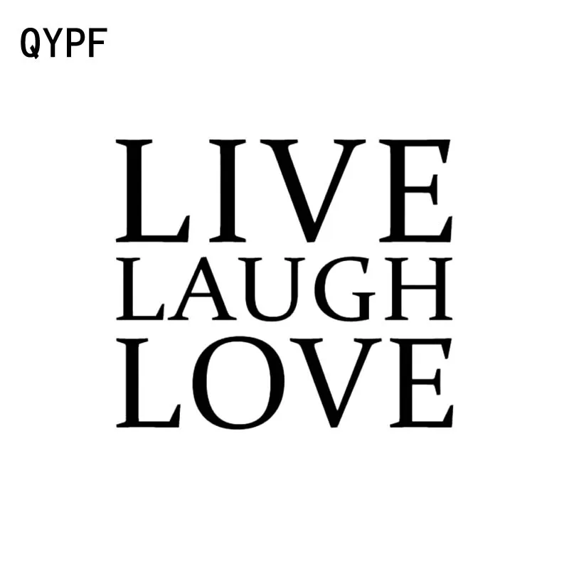 

QYPF 14 см * 12 см веселый живой Смех Любовь водонепроницаемый стикер автомобиля наклейка черный серебристый винил C15-1957