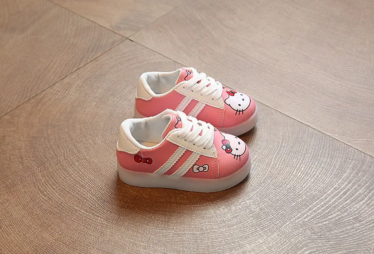 1-2-3 Years Baby Kids Shoes With Light LED Girls Sneakers Spring Autumn Sport Cartoon Glowing Casual Running | Детская одежда и