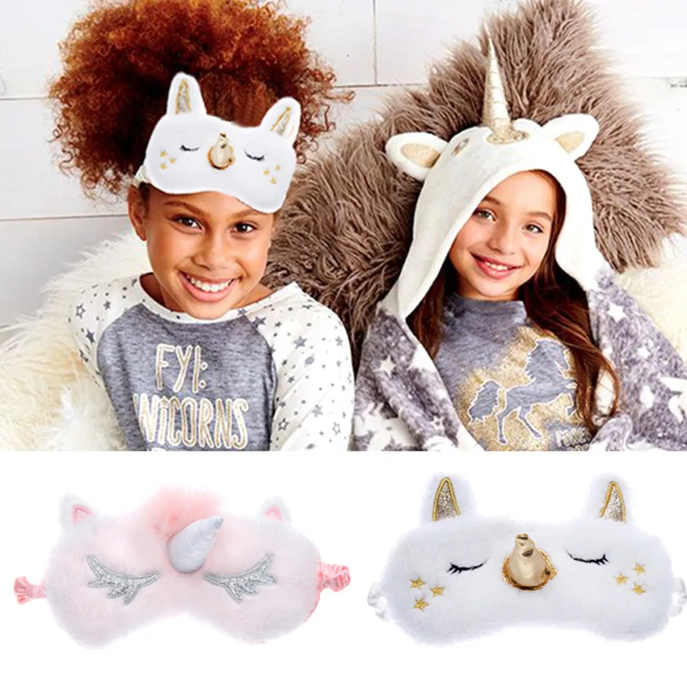 1pc Cartoon Unicorn Party Favors Sleeping Eye Mask Plush Shade Cover Blindfold Eyeshade Birthday Supplies |