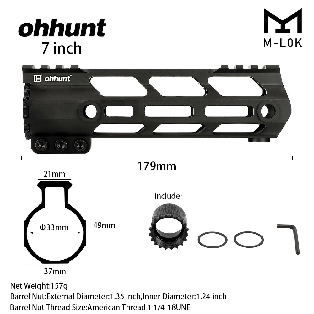Тактический свободный поплавок M-LOK Handguard Picatinny Rail MLOK стиль стальной бочонок гайка для M4 M16 AR15 охота с петлей поворотное отверстие