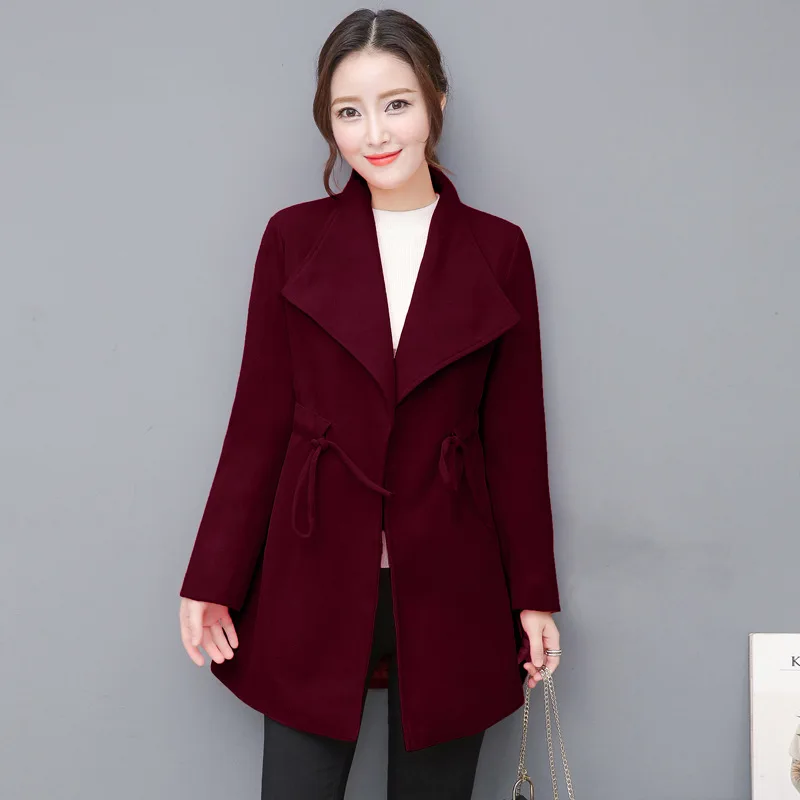 Vintage Womens Coats 2018 Winter Casual Wool Blend Coat and Jacket Adjustable Waist Ladies | Женская одежда