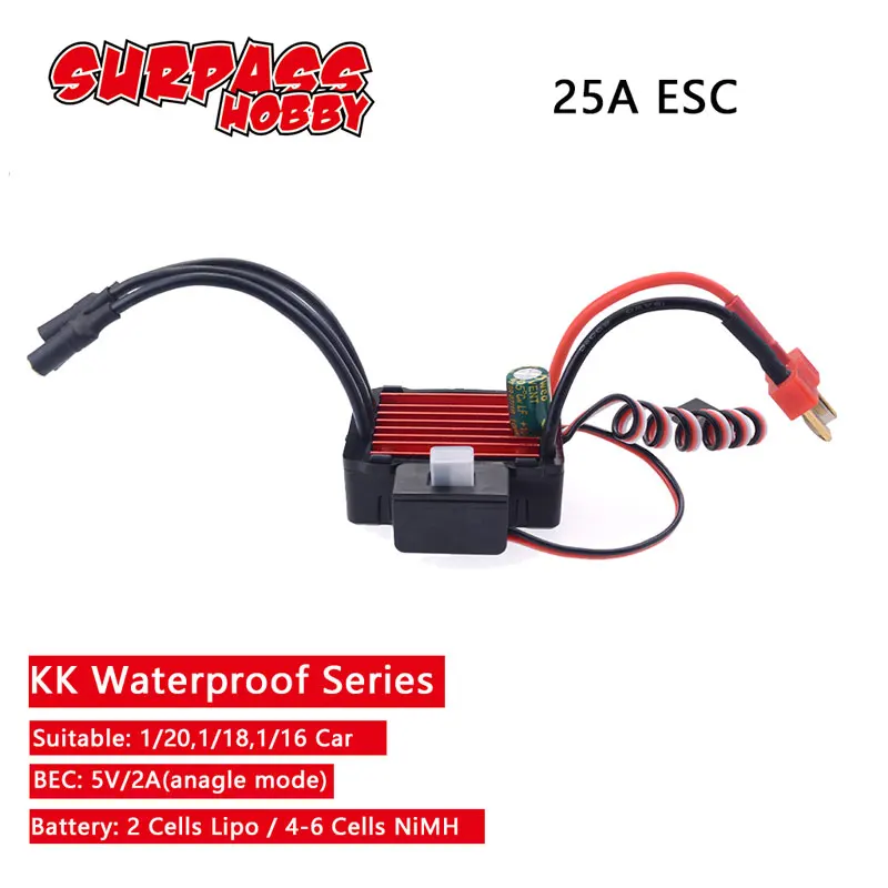25A ESC SURPASSHOBBY KK водонепроницаемый комбо 2030 6500KV 7200KV 4500KV 2S бесщеточный двигатель w/25A ESC для 1:20 1:18 GTR/Lexus RC Drift Racing - Цвет: 25A ESC