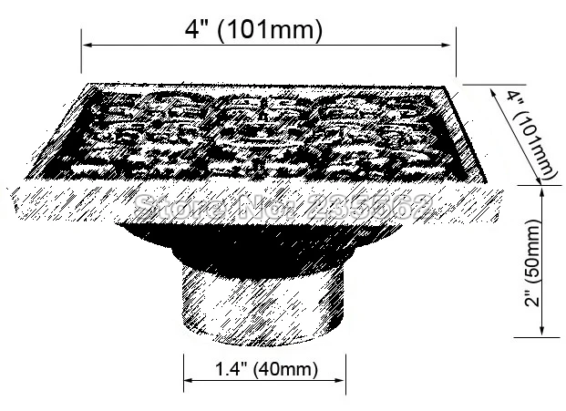 Аксессуары для ванной комнаты античный латунный квадратный Слив душа Lhr017|Стоки| |