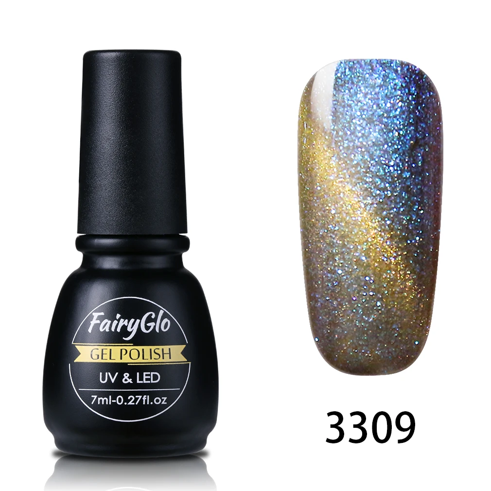 FairyGlo 7 мл Гель-лак «кошачий глаз» УФ светодиодный светильник гель для ногтей Хамелеон Блестящий магнитный гель лак для ногтей длинный последний гель лак гибридный - Цвет: 3309