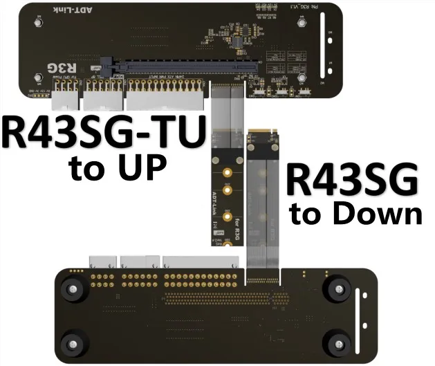 Внешняя подставка для видеокарты M.2 keyM NVMe с кабелем Riser Cable PCIe3.0 x4 25 см 50 32Gbs ITX STX NUC