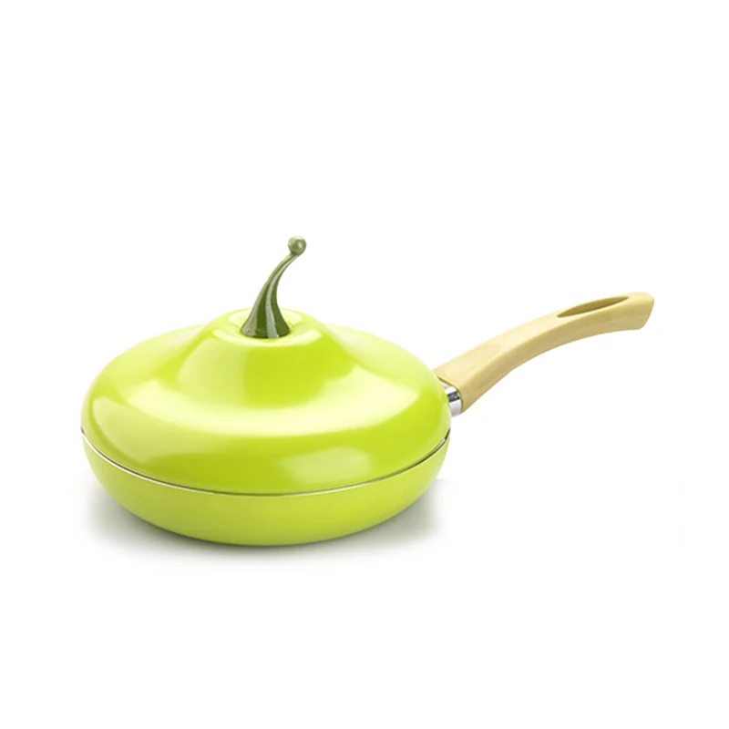 Pear Fry pan WIILII фруктовый кухонный горшок для готовки сковорода Алюминиевая Кастрюля Сковорода-гриль Индукционная Плита Газовая алюминиевая Кухонная Посуда Прямая поставка - Цвет: Pear Fry pan