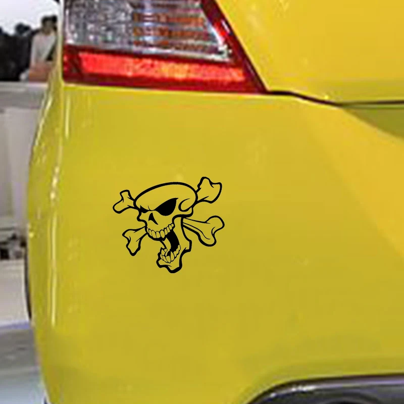 

17*14.6cm Skull Head Bone Skeleton Biker Helmet Auto Car Bumper Vinyl Decal Sticker Personality Handsome And Cool Stickers
